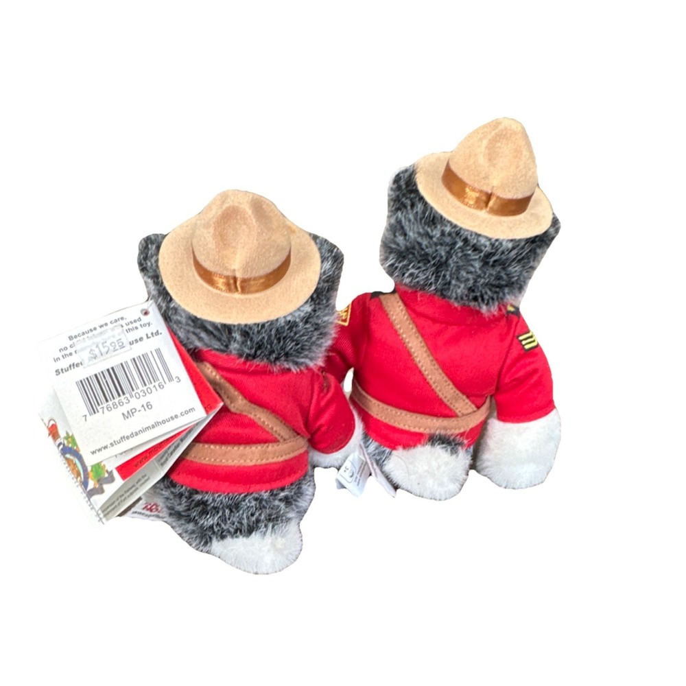 PAIR of Husky Animal House Dog Plush Royal Canadian Mounted Police Malamute - Picture 5 of 5